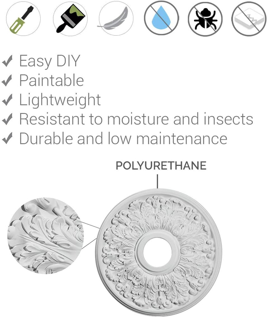 26"OD x 3"P Vincent Ceiling Medallion (Fits Canopies up to 6")