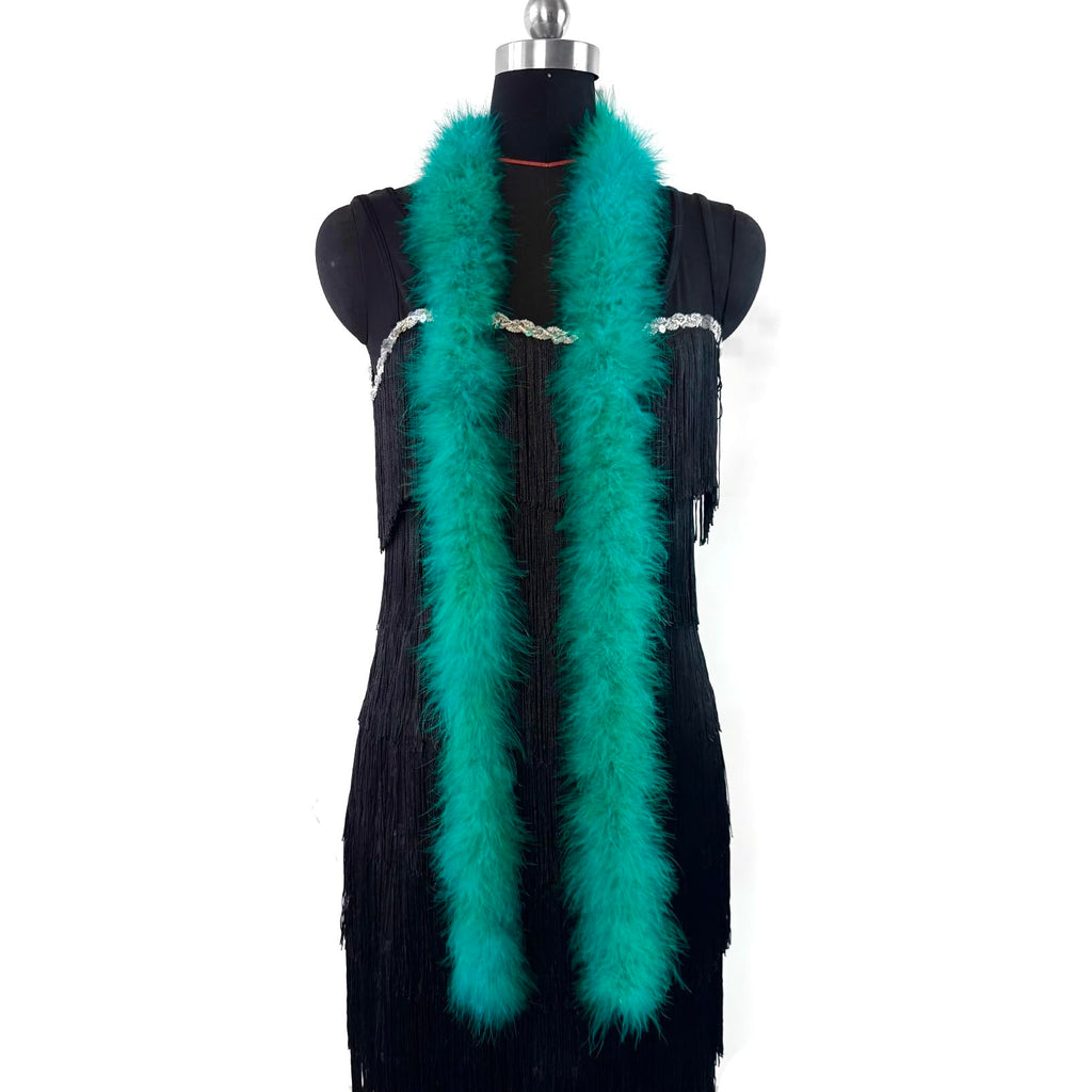 20g Fluffy Marabou Feather Boa for DIY Craft Sewing Trim Home Wedding Party Decoration-Dark Green - 2 Yards