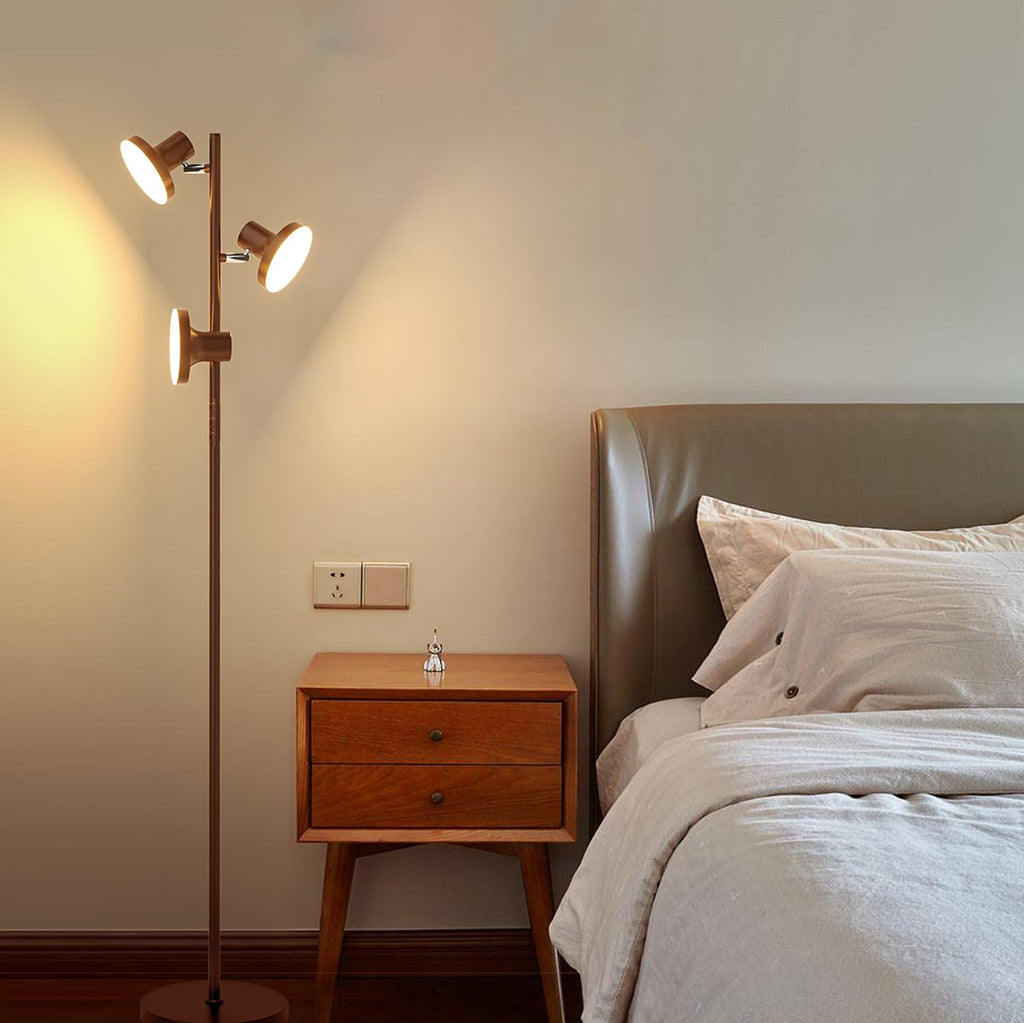 36W LED Tree Floor Lamp, Modern Dimmable Standing Lamp with Remote & Touch Control, 4 Color Temperatures, 3 Rotatable