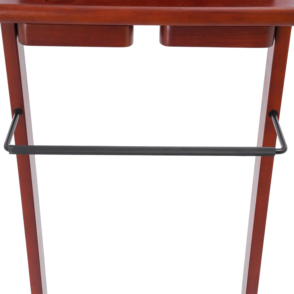 Clothes Valet Stand, Wood Valet Stand Suit Rack Stand with Drawer for Men/Women, Contour Hanger, Trouser Bar, Belt