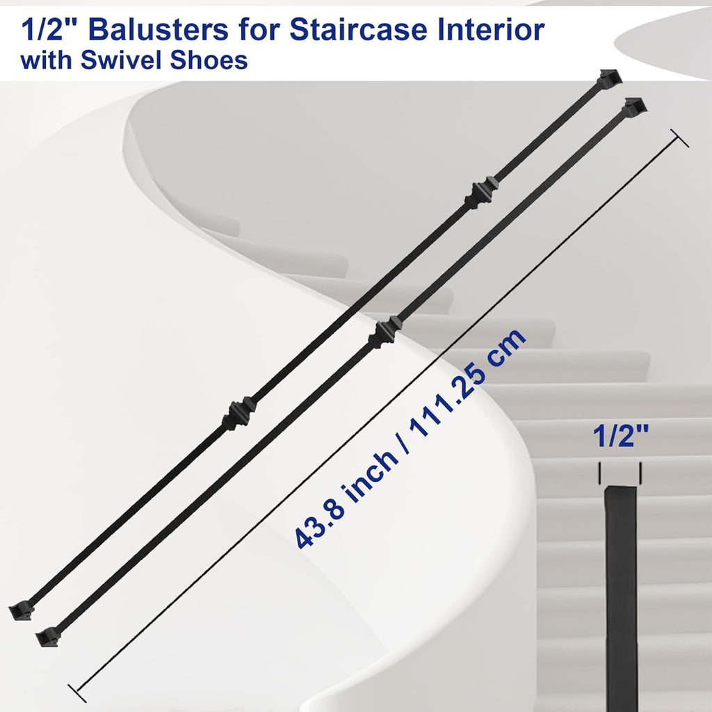 10-Pack Wrought Iron Balusters Knuckle Design