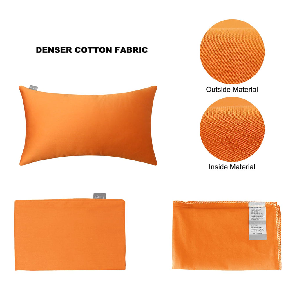 4-Pack 100% Cotton Lumbar Comfortable Solid Decorative Throw Pillow Case Rectangle Cushion Cover Sublimation Blank