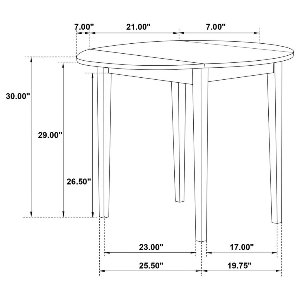 3 Piece Drop Leaf Dining Set, Round White Table with 2 Ladder Back Chairs, Beige Cushioned Seats, Rubberwood