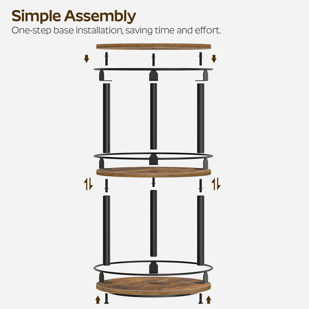 Lazy Susan Organizer, Rotating Spice Rack, Spinning Organizer, Industrial Turntable Spice Rack Organizer