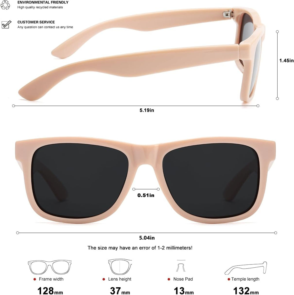 Kids Polarized Sunglasses Age 3-12 Toddler Shades for Boys Girls,Durable Sun Glasses with UV Protection