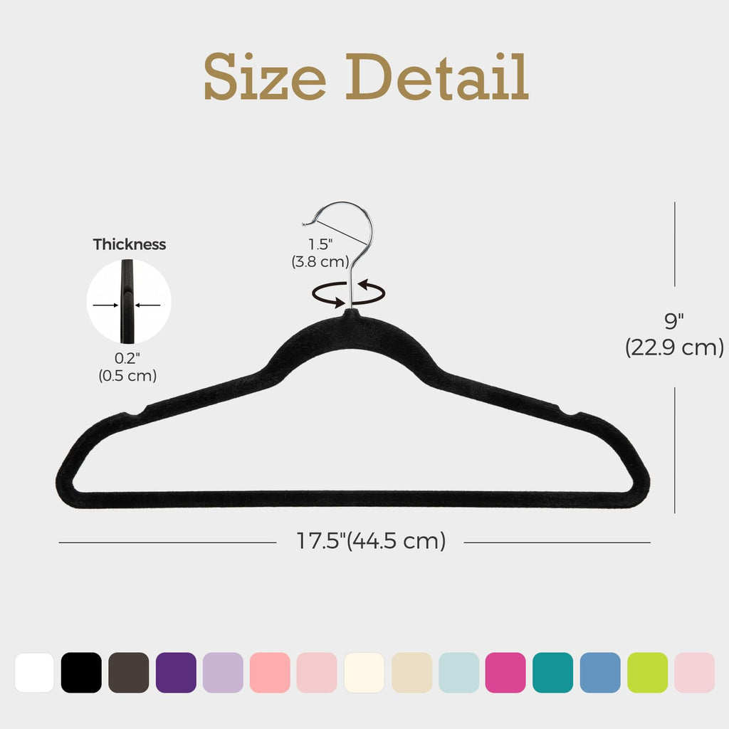 Black Velvet Hangers 60 Pack, Premium Non Slip Clothes Hangers