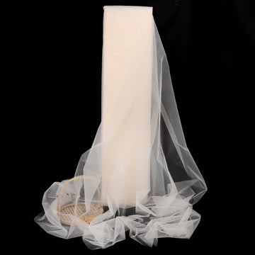 63" x 10 Yards Champagne Tulle Fabric Tulle Roll Bolt for Tutu Skirt DIY Sewing Crafts Mesh Fabric Wedding Arch