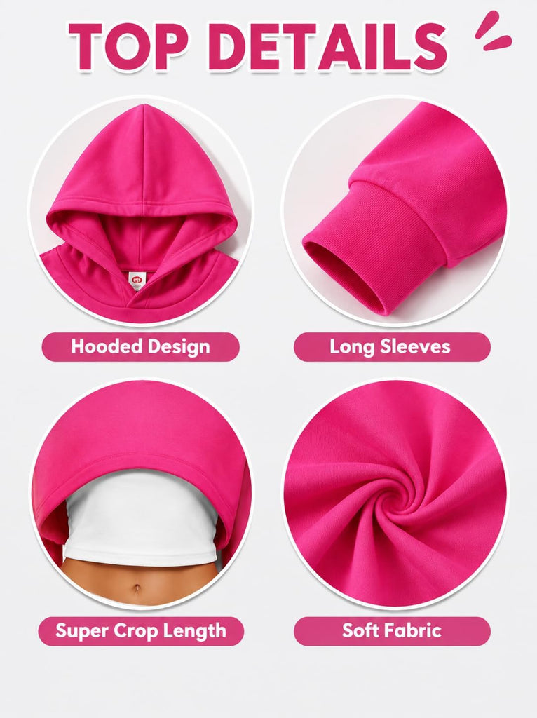 Super Cropped Hoodie Pullover Long Sleeve Tops
