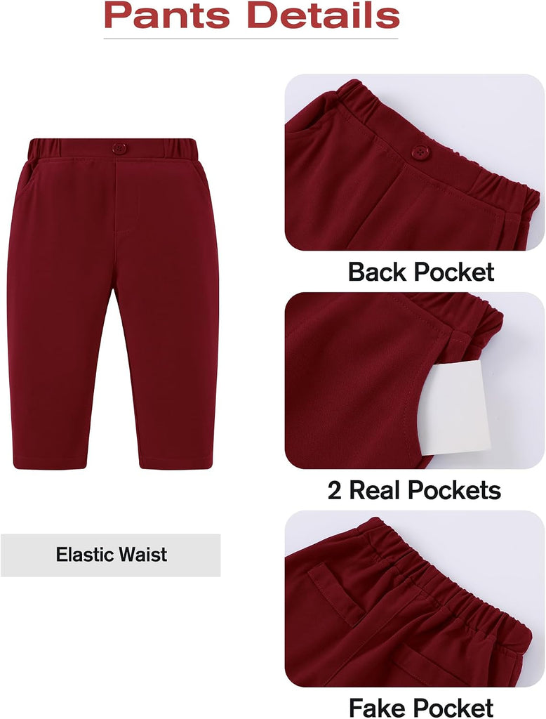 Toddler Boy Suit 5PCS Dress Clothes Formal Wedding Outfit Set 1