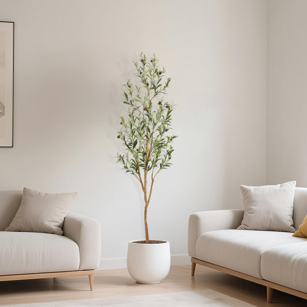 Faux Olive Tree with Natural Wood Trunk, 5ft, 1Pack