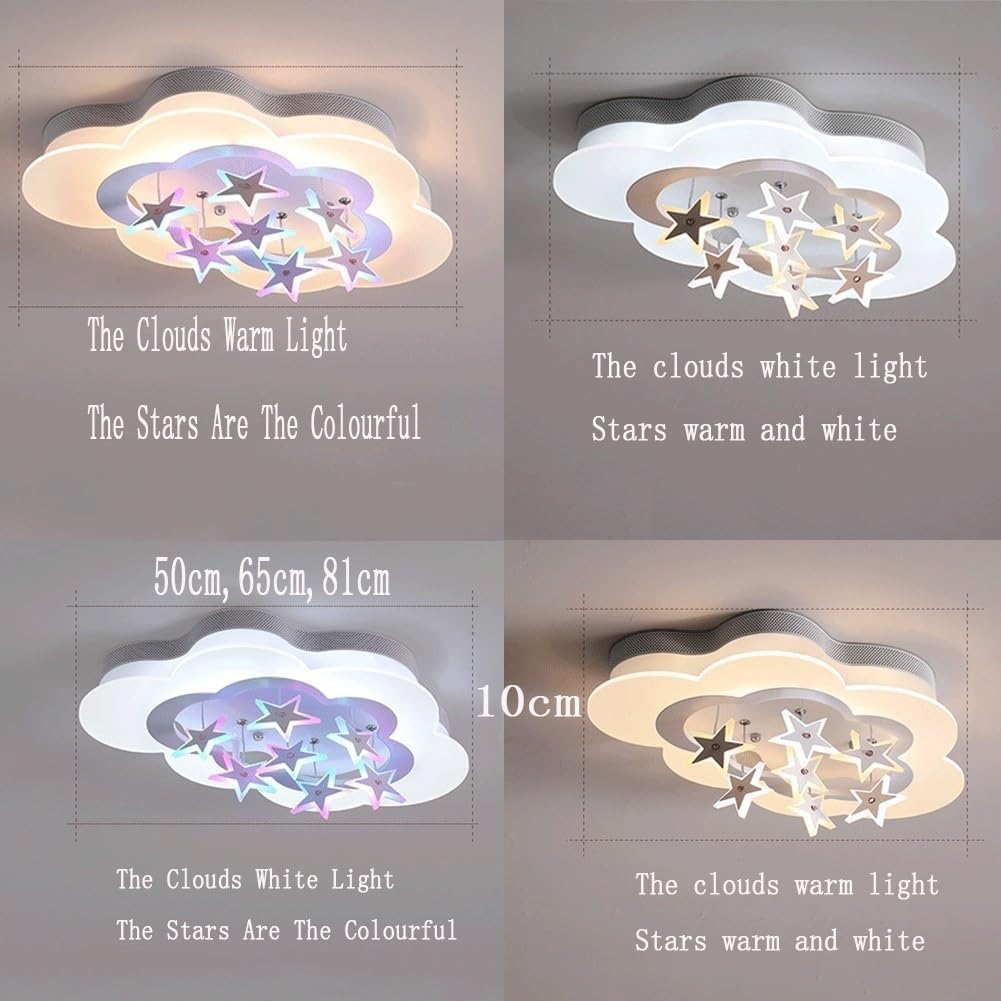 Clouds Stars LED Ceiling Light Creative Cartoon Ceiling Lamp Children's Room Lovely Close To Ceiling Light Fixtures