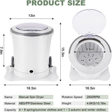 Manual Clothes Dryer Portable Mini Dryer Compact Spinner Non Electric Laundry Washing Machine for RV, Camping, School
