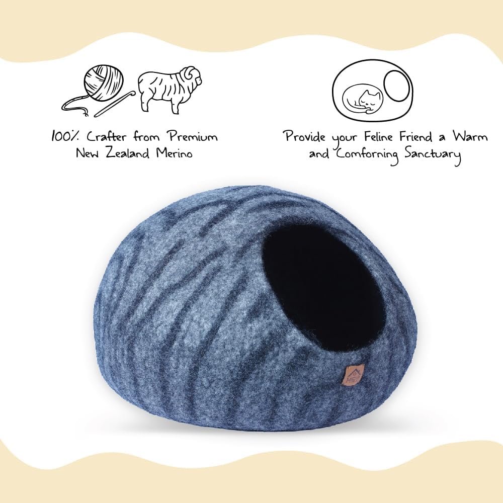 Wool Cat Cave, Merino Cat Bed and Pet House, Cozy Kitten Nest, Indoor
