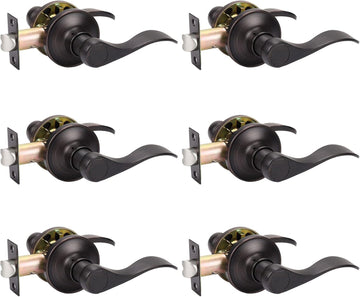 6 Pack Oil Rubbed Bronze Door Knobs Interior Passage
