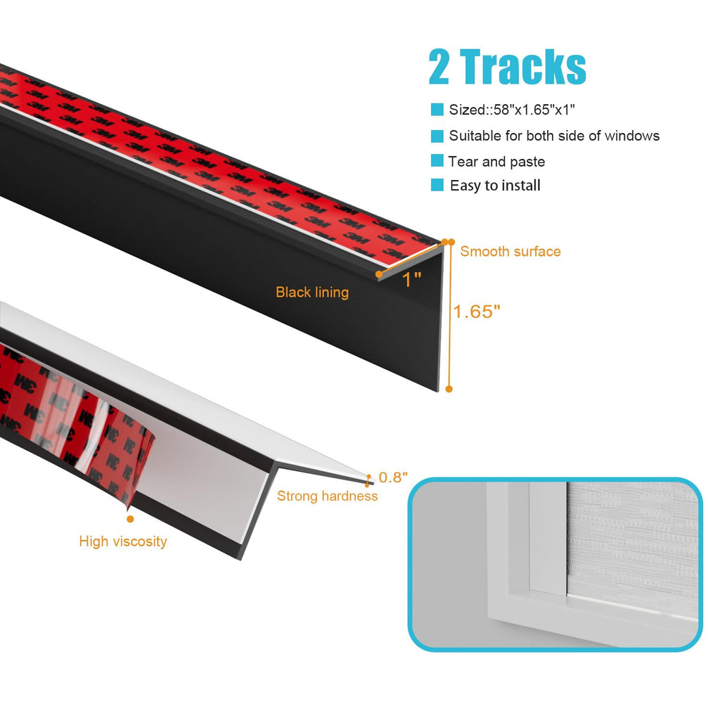 Light Gap Blockers for Window Shades and Blinds, Blackout Light Blocking Strips to Reduce Side Light Leakage, L Shape