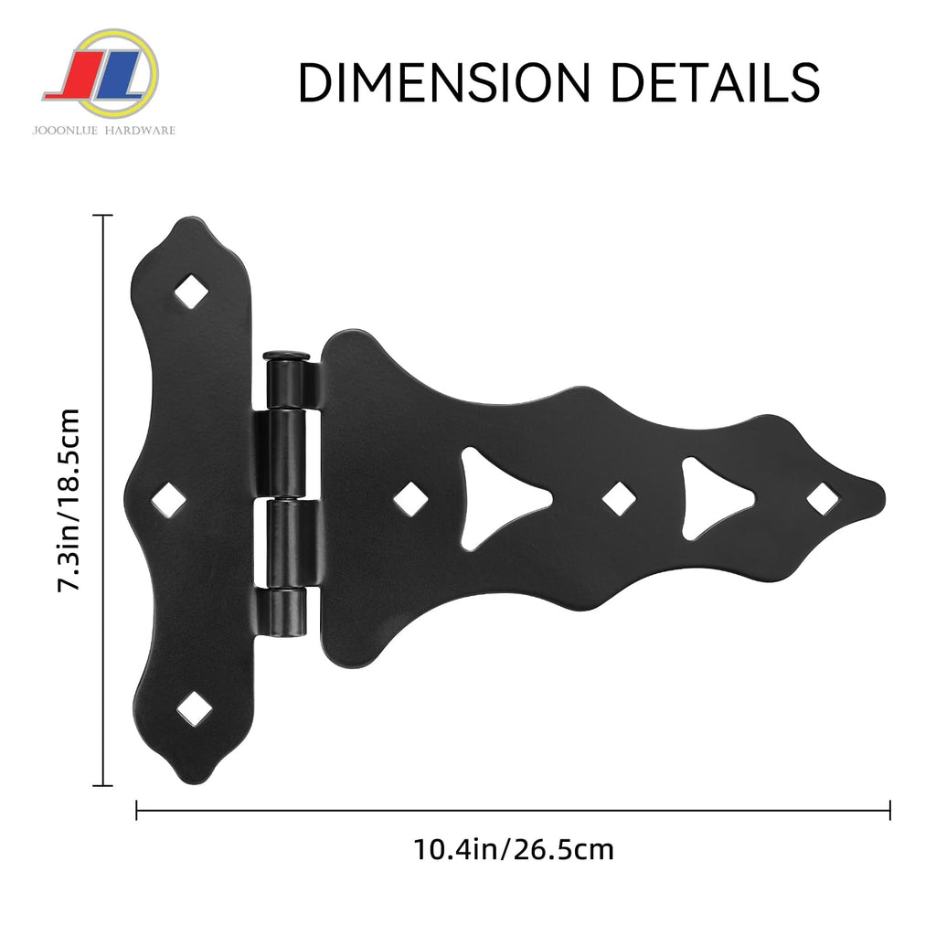 Gate Hinges, Heavy Duty T-Hinge for Wood Fence, 1 Pack