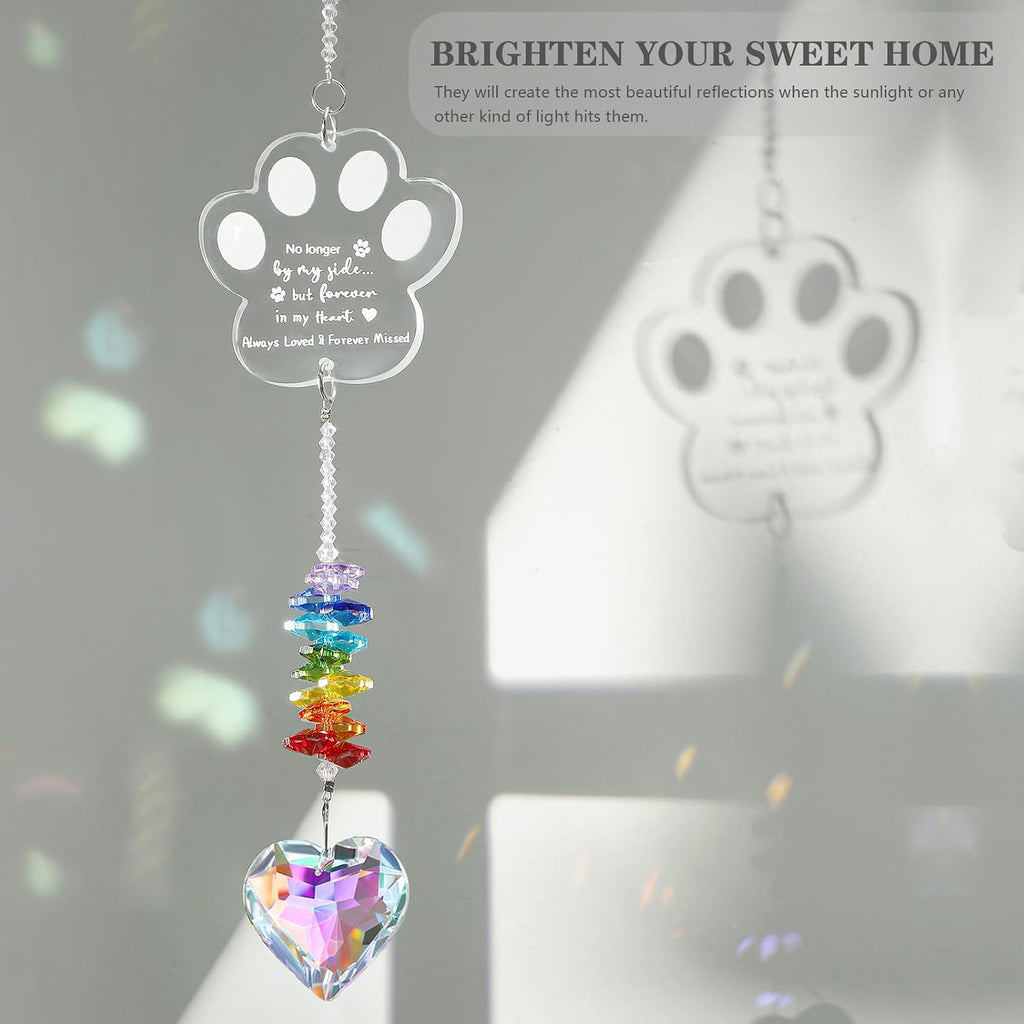 Loss of Dog Sympathy Gift, K9 Pet Memorial Crystal Suncatcher, Pet Loss
