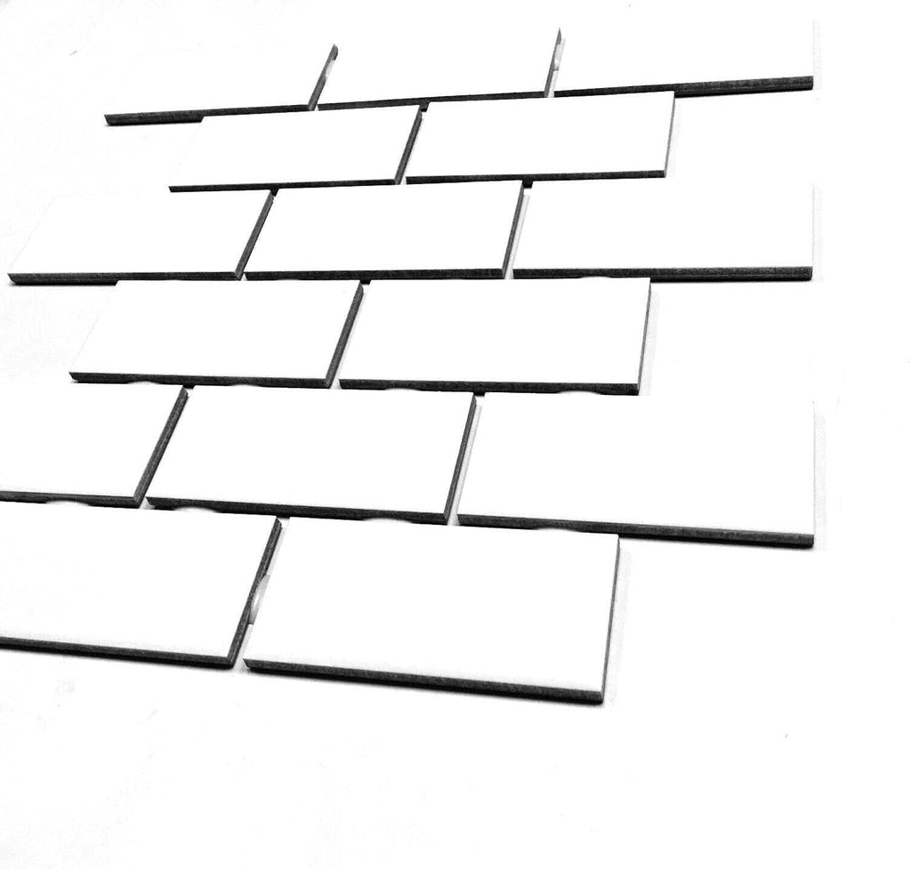 2x4 White Subway Glossy Ceramic Tile Kitchen Backsplash Bathroom (Box of 10)