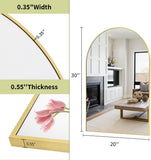 20"x30" Arch Bathroom Mirror, Wall Mounted Vanity Metal Frame Mirror , Gold