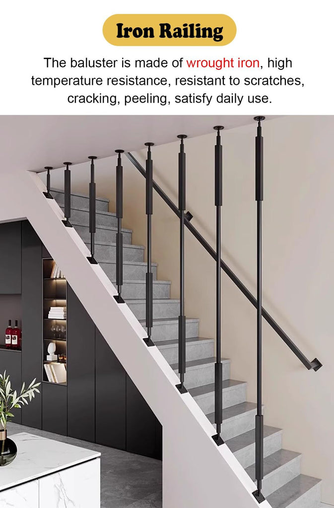 Angle Adjustable Staircase Balusters for Level and Slope Staircases, Customizable Length Spindles for Staircase for