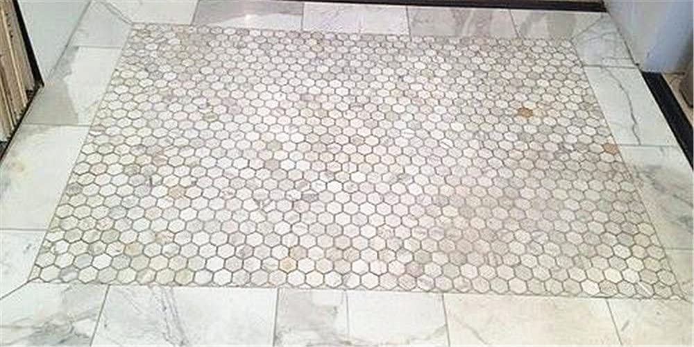 Calacatta Gold Marble 2 inch Hexagon Mosaic Tile Honed Kitchen Bath Wall Floor Backsplash Shower (1 Sheet)