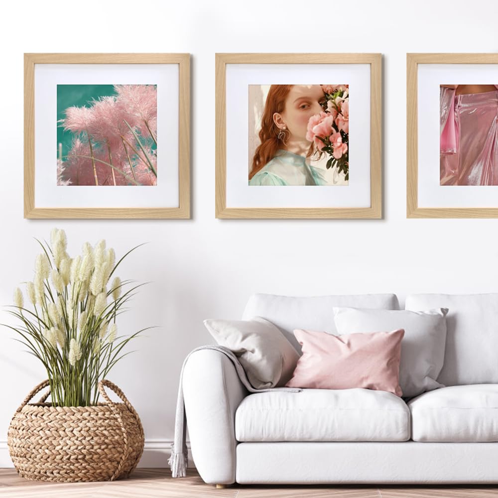 23x23 Frame with 19x19 Mat Wood Color Picture Frame Home Decor-1PCS