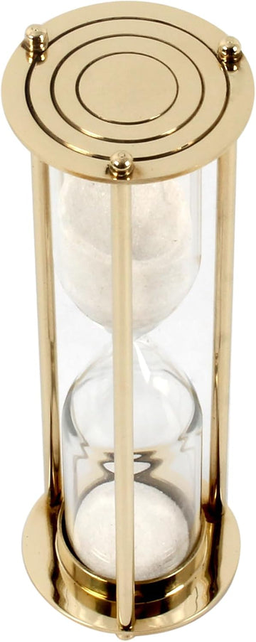 6" Decorative Sand Timer Hourglass, Brass Sand Hourglass, Vintage Hourglass Timer for Gifts Desk Office Wedding Home