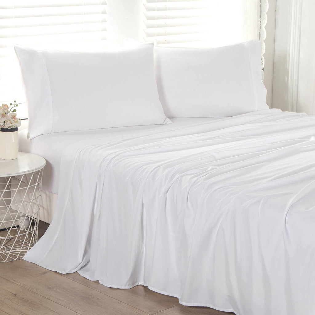 Oversized King Flat Sheet 132x110 Top Sheet Only White