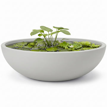 19.7" Premium Rondo Fiberstone Outdoor Planter - Light Gray