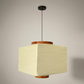 Paper Lantern Lamp Japanese Style Pendant Light - Off White Rice Hanging Paper Lamp Shade with Cord (11.5 Hardwired