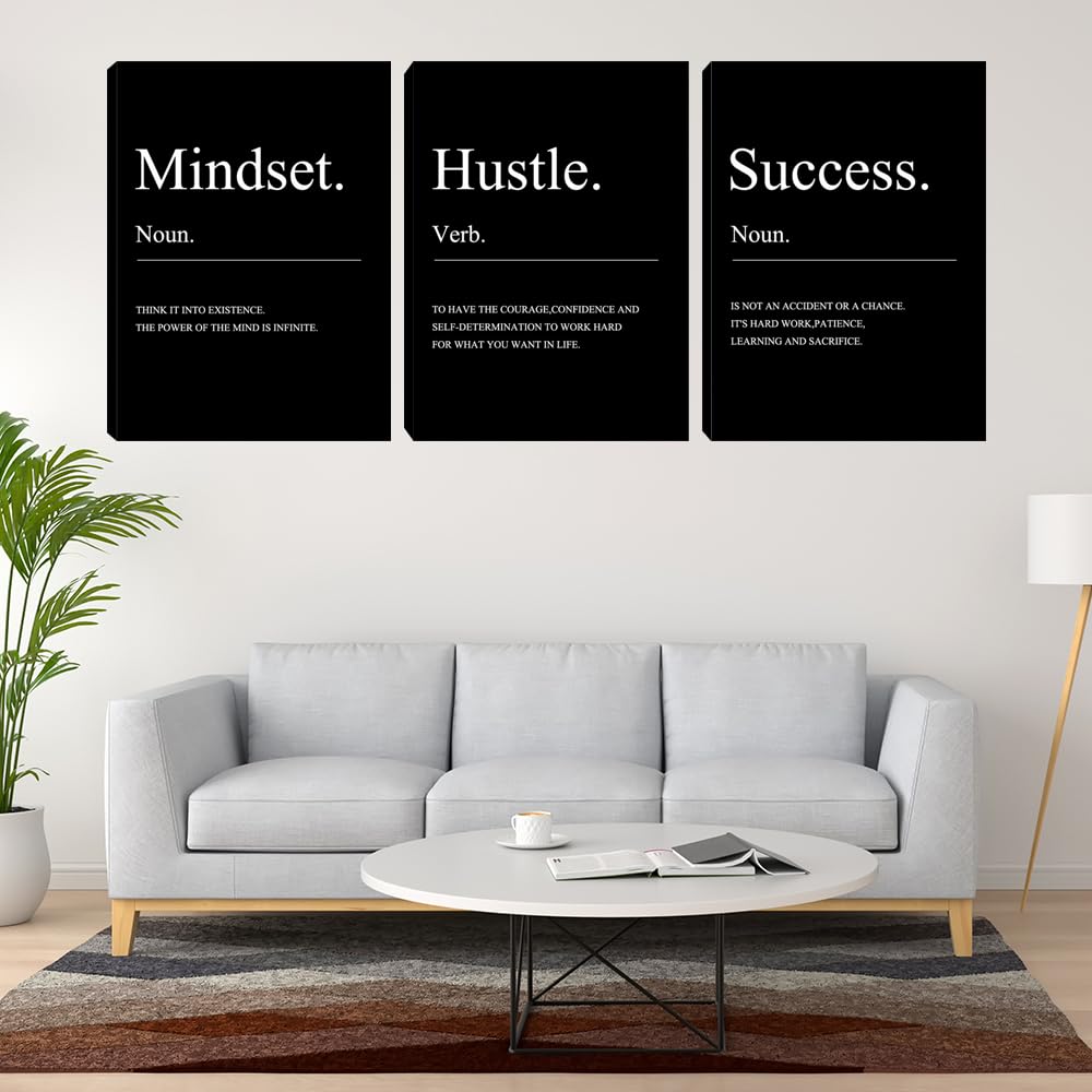 Motivational Wall Decor 3 Pieces Success Paintings Motivational Posters Prints Office Wall Decor Inspirational Canvas