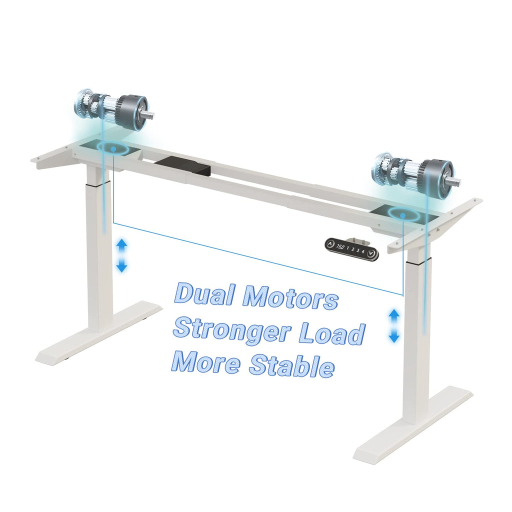Dual Motor 63x30 Height Adjustable Electric Standing Desk, Height Stand Up Computer Desk, Sit and Stand Home Office