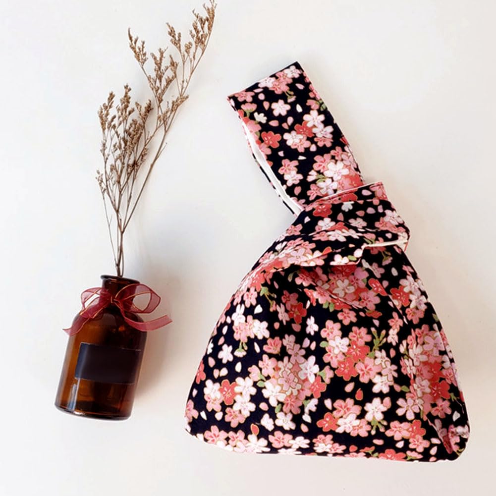 1.1 Yards x 58.3 Inch Black Japanese Cotton Fabric, Japanese Sakura Floral Printed Fabrics, Cherry Blossom Cotton DIY