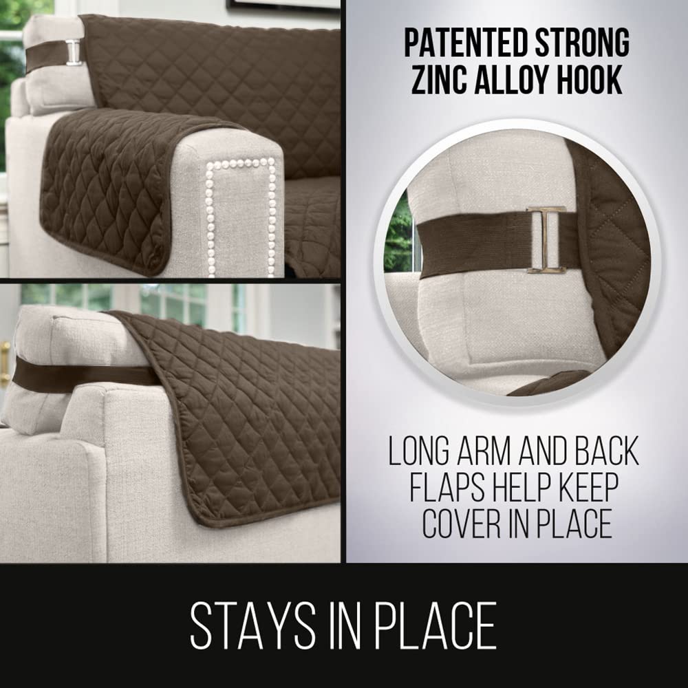 Couch Covers for Sofa with Strap, Loveseat, Chocolate