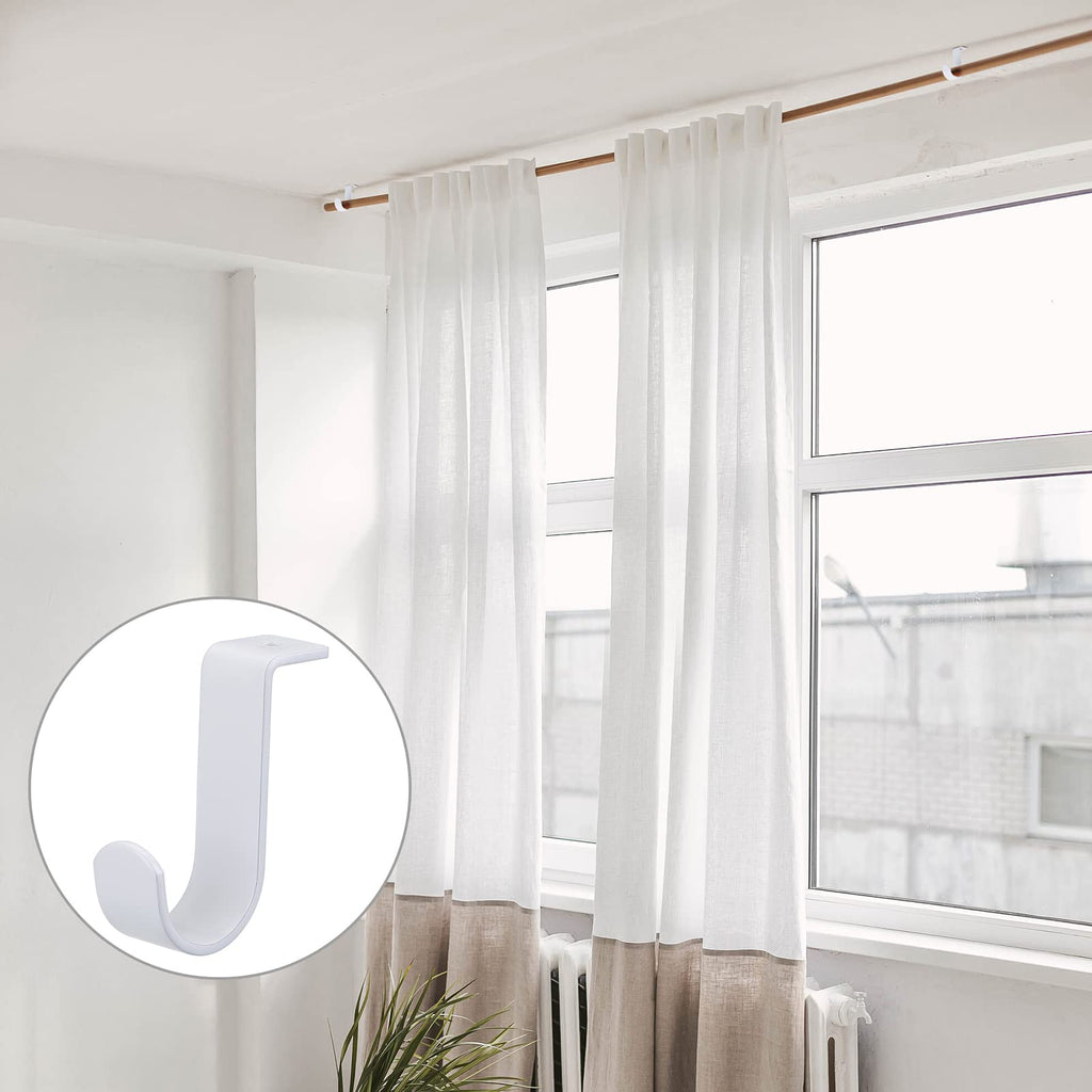 3Pcs Ceiling Mount Curtain Rod Brackets for 5/8-1 Inch Rod, White