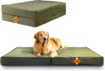 Outdoor Foldable Waterproof Dog Bed, Army Green