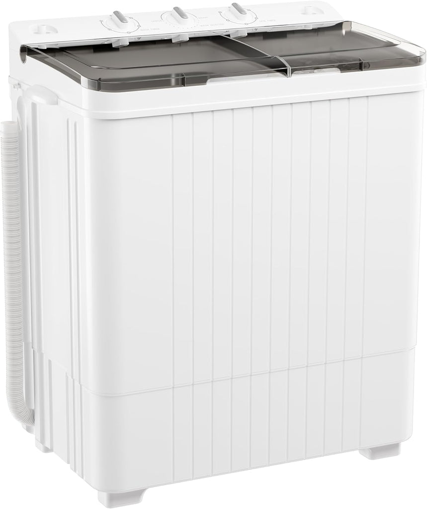 Portable Washing Machine, 28 Lbs Capacity Twin Tub Washing Machine, 18lbs Washer and 10lbs Spinner Combo, Compact