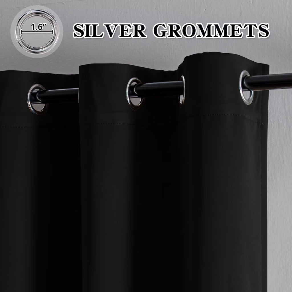 Blackout Curtains Black 100" W x 84" L