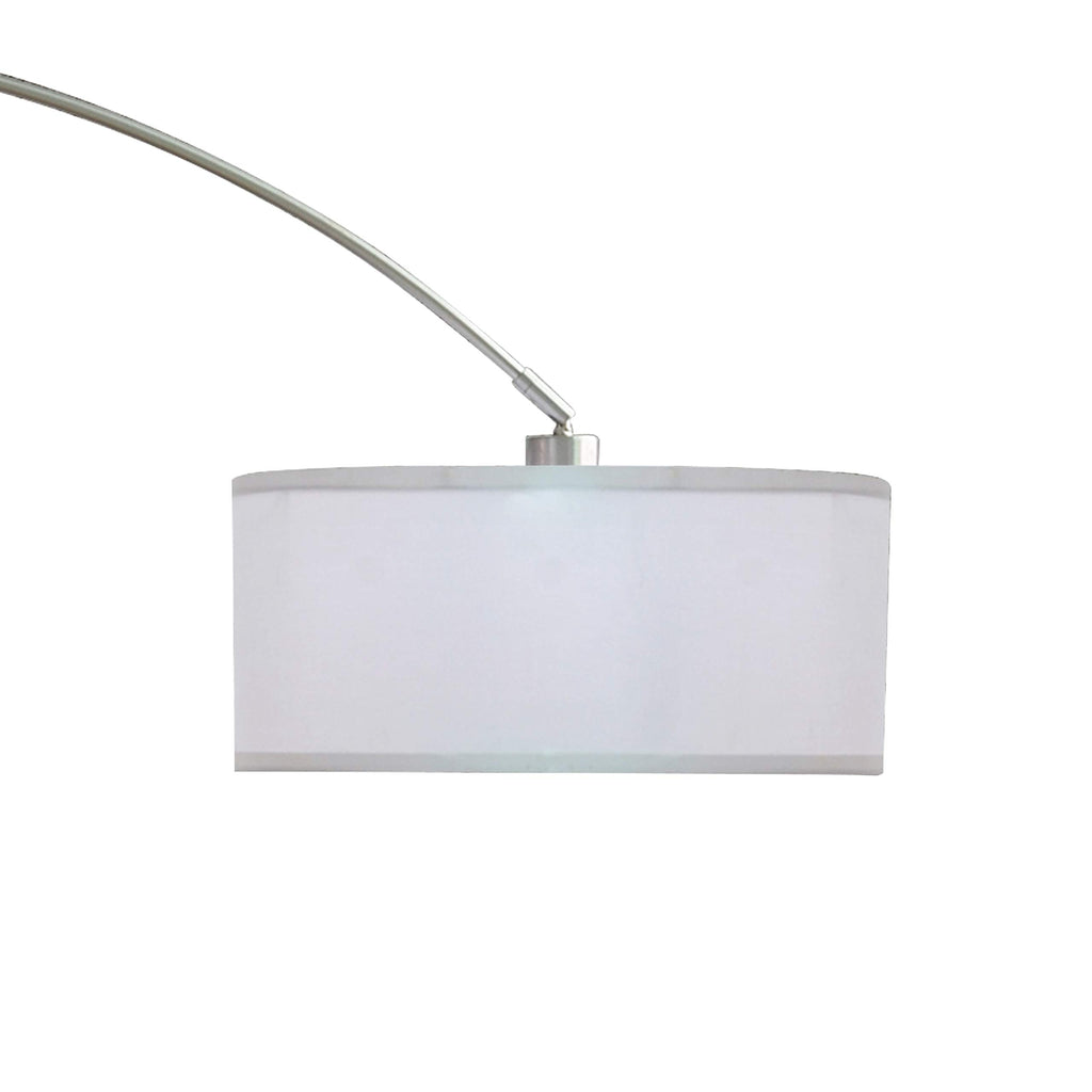 Greens Stars Sophia Adjustable 81-Inch Arc Floor Lamp Shade and White Marble Base