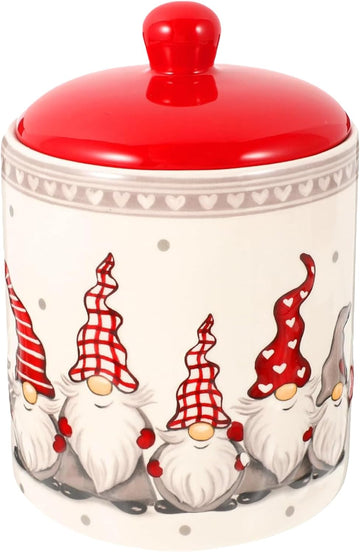 Cookie Jars with Airtight Lid, Christmas Themed Winter Holiday Ceramic Cookie Jar, Xmas Ceramic Storage Container