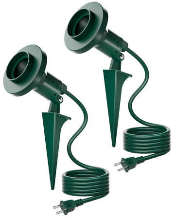 Outdoor Flood Light Holder with Ground Stake, Plug-in Waterproof Spotlight Fixture, PAR38 Compatible, E26 Socket, 6FT