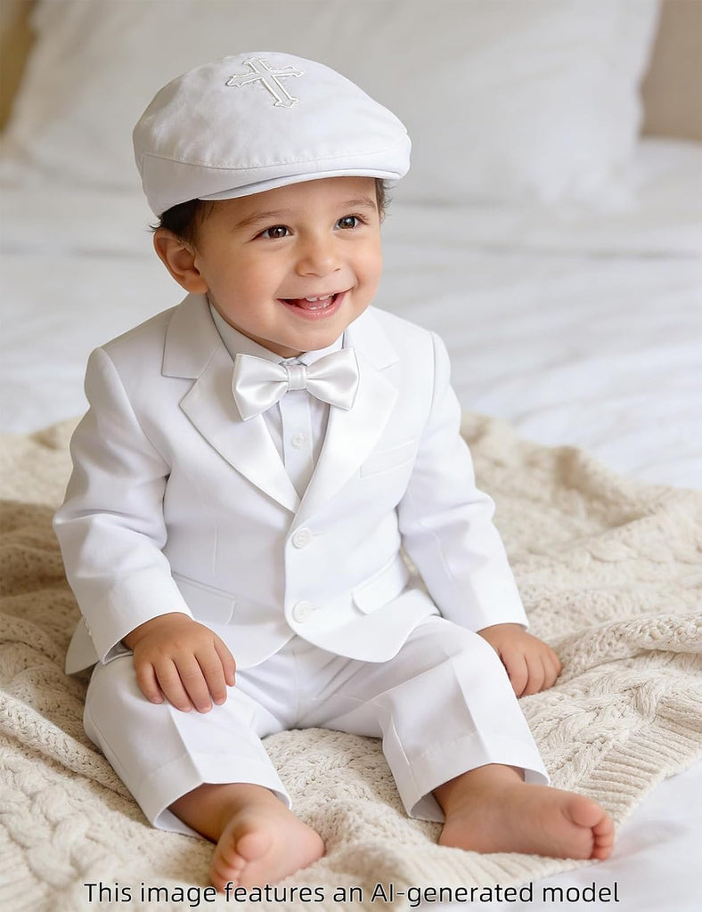 Baby Boys Baptism Hat Christening Dedication White Cap