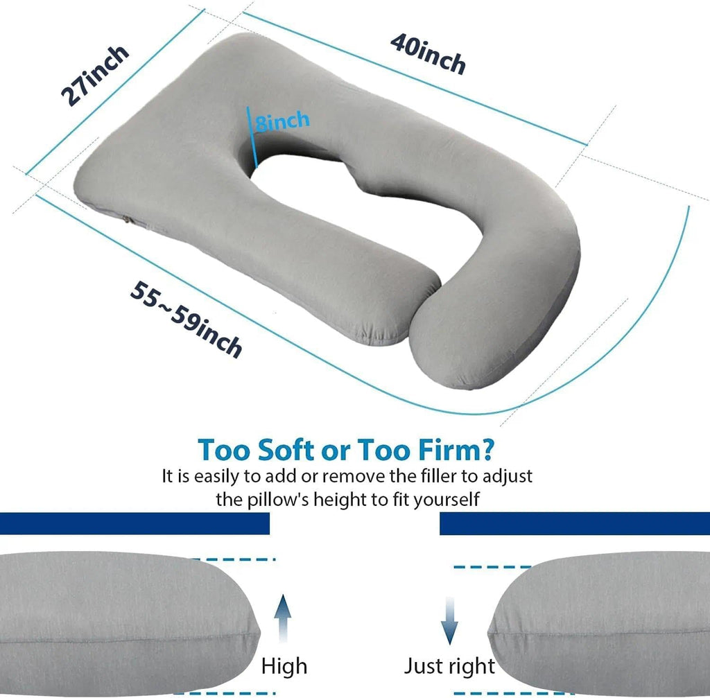 Pregnancy Pillows for Sleeping, U Shaped Full Body Maternity Pillow for Pregnant Women with Removable Bean Velvet