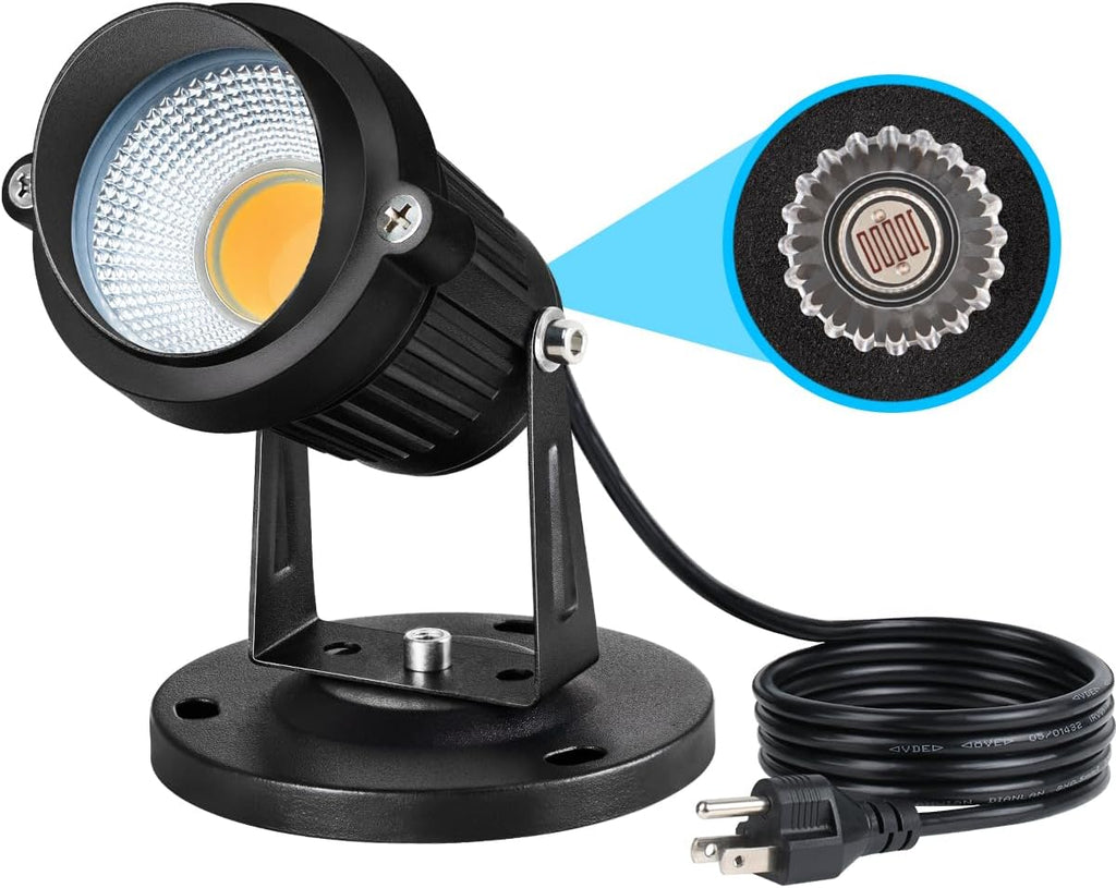 Dusk to Dawn Outdoor Lighting 120V LED Spot Lights Outdoor Landscape Spotlights with Photocell Sensor Waterproof