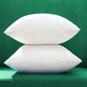 Extra Thick and Full Plump Cotton Fabric Throw Pillow Inserts, Overfilled Cushion Filler, 20 X 20 Inches - Set of 2