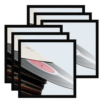 Vinyl Record Frame, 12.5 x 12.5 in, Black, 6 Pack
