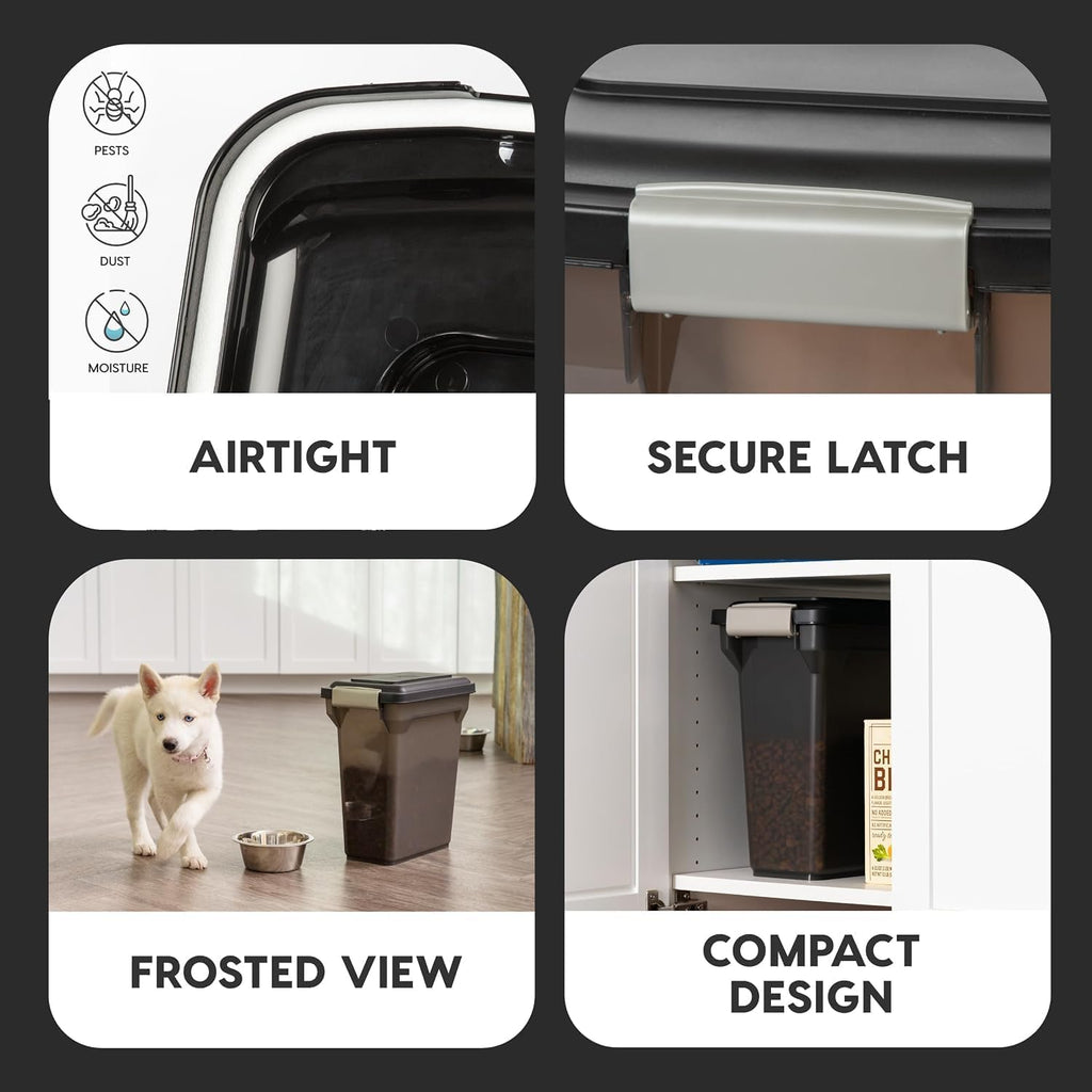 USA Dog Food Storage Container, Up to 13 lbs, Smoke, Made in USA