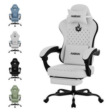 Gaming Chair with Massage, Ergonomic PC Gaming Chair Computer Chairs with Footrest Comfortable Headrest and Lumbar
