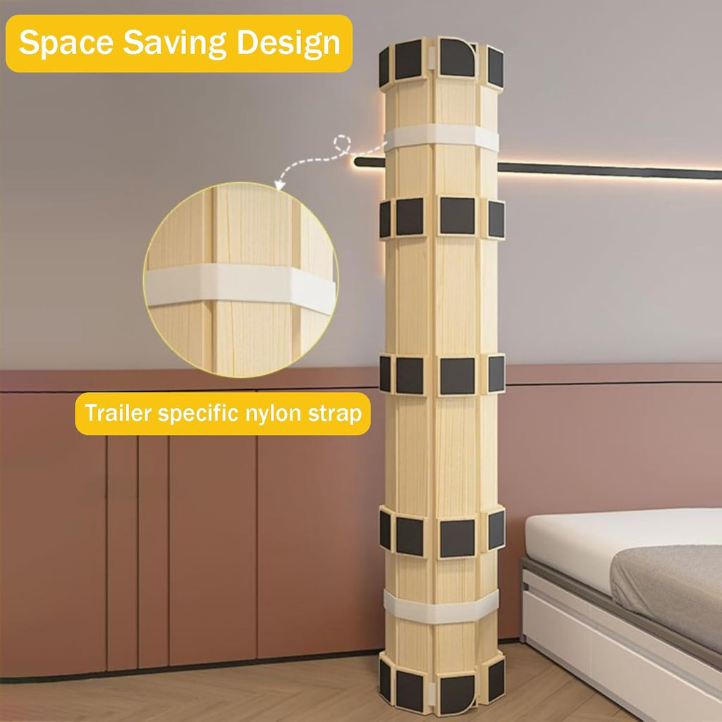 Folding Bed Frame, Solid Wood Japanese Platform Bed, Roll-Up Slatted Design, 79" L x 39.4" W, Minimalist Wooden