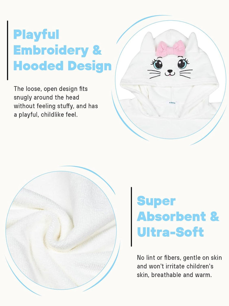 Girls Swim Cover Up Kids Hooded Terry Bathing Suit Coverup Snaps